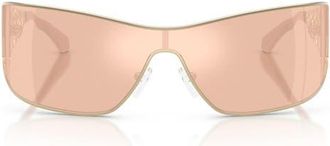 Michael Kors Melbourne 143mm Shield Sunglasses in Light Gold /Pink at Nordstrom