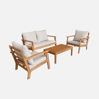 Sweeek Conjunto De Jard&iacute;n De Madera De Acacia, 4 Plazas