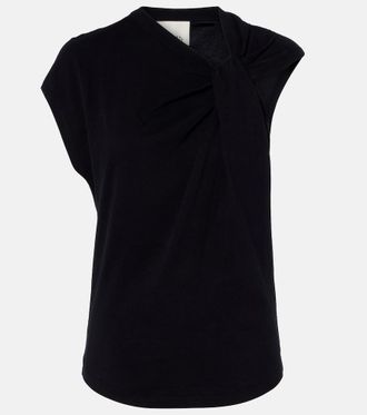Isabel Marant Camiseta asim&eacute;trica Nayda de algod&oacute;n drapeada