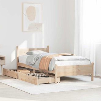 vidaXL Bed Frame without Mattress 90x200 cm Solid Wood Pine vidaXL