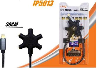 Trade Shop Trade Shop - Audio Da Lightning A 5x Jack Aux Femmina Adattatore 5 In 1 Da 30 Cm Ip5013