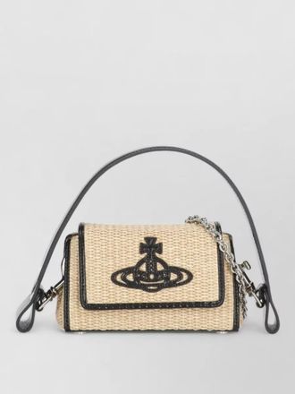 Vivienne Westwood raffia shoulder bag chain strap handle