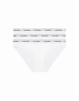Calvin Klein Womens 3-Pack Modern Logo Bikini Briefs, White - Size: 18/32in