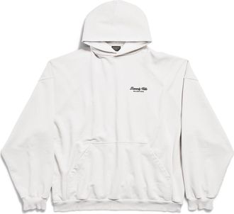 Balenciaga (WMNS) Balenciaga Beverly Hills Hoodie Oversized Off White Black 739024TQVS73307