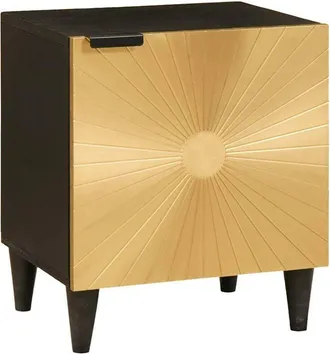 vidaXL Bedside Table Black and Gold 40 x 33.5 x 46 cm vidaXL
