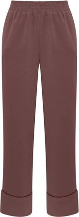 Maliparmi Pantal&oacute;n de Crep&eacute; Sabl&eacute; - Trousers - Mujer - Rojo - 2XL