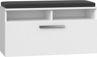 Hucoco Hucoco - Rivi Zapatero + Asiento + Almacenaje Puerta Basculante 46x85x35 6 Estantes Armario De Zapatos