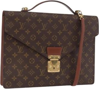 Louis Vuitton Pre-owned Monogram Canvas Business Bag - Dames - Vintage Handtas - Bruin - ONE Size - Leer - Vintage