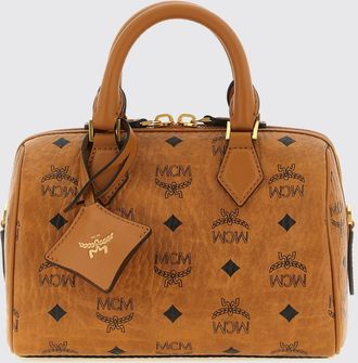MCM Mini borsa a mano Ella in cotone spalmato con stampa logo e doppio manico