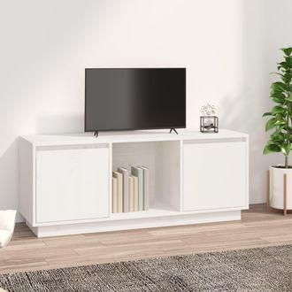 Berkfield Home TV Cabinet White 110.5x35x44 cm Solid Wood Pine