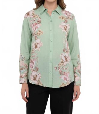 Hemant & Nandita Poppy Long Sleeve Blouse In Sage Green