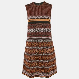 M Missoni Multicolor Patterned Lurex Knit Mini Dress