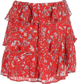 Iro bedrukte minirok in rode viscose