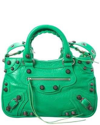 Balenciaga Neo Cagole Leather Shoulder Bag