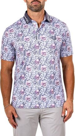 Maceoo Martyr0011 Print Golf Polo in White at Nordstrom, Size 2