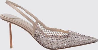 Le Silla Slingback Gilda in rete ricamata con cristalli e tacco alto