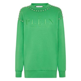 Philipp Plein Oversize Sweatshirt LS Stones - Sweatshirts & Hoodies - Mujer - Verde - M