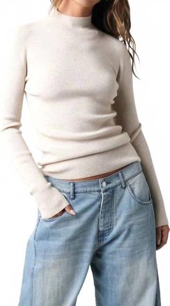 Olivaceous Womens Mock Neck Sweater In Cream