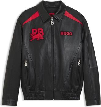 HUGO BOSS x RB leather jacket with bull motifs