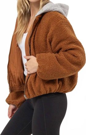 HYFVE Hooded Sherpa Puffer Jacket In Brown