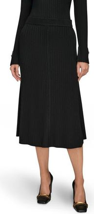 DKNY Rib Midi Sweater Skirt in Black at Nordstrom, Size X-Large