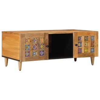 vidaXL Mesa De Caf&eacute; Natural 100 X 54 X 40 Cm Madera De Mango Maciza Vidaxl