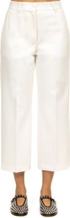 Liviana Conti Punto Milano Straight-Leg Broeken - Dames - Vrijetijds broeken - Wit - M - Leer - Broeken