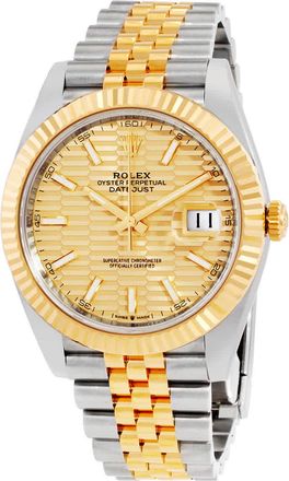 Rolex Datejust 41 Gold Fluted Motif Dial Steel and 18K Yellow Gold Jubilee Mens Watch 126333BKSJ
