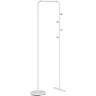 Beliani Perchero De Metal Blanco 175 X 50 Cm Independiente Para Chaquetas Accesorios Pasillo Benton