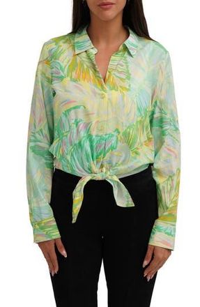 Sunny Leigh Long Sleeve Tie Front Button-Up Shirt in Remi at Nordstrom Rack, Size 1 X