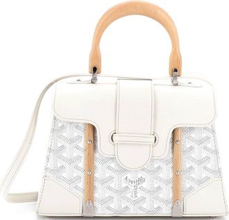 Goyard Structured Saigon Top Handle Bag Coated Canvas with Leather Mini