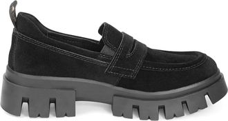 Bussola Womens Caelyn Loafer In Nero Silk Suede