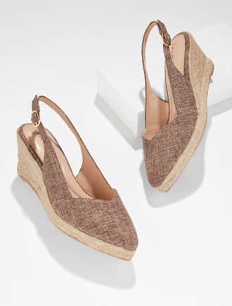 Talbots Vivi Slingback Espadrille Wedges - Raffia - Branch - 10 1/2 M Talbots