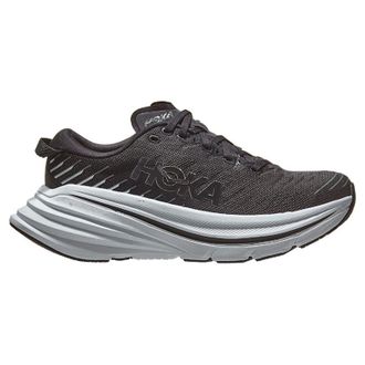Hoka One One Hoka Bondi X Textile Synthetic Womens Low Top Trainers - Black White - Size:UK 4.5