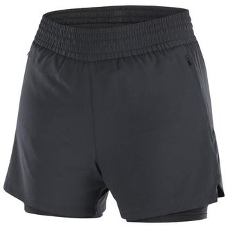 Salomon SHKout Core 2in1 4 Laufshorts f&uuml;r Damen | grau