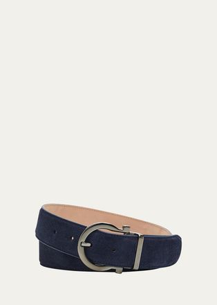 Ferragamo Mens Leather Rubber-Sole Chelsea Boots