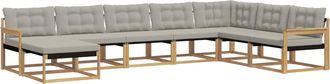 vidaXL Conjunto De Sof&aacute;s De Exterior 8 Uds. Madera De Acacia S&oacute;lida Vidaxl