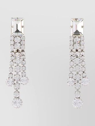 Alessandra Rich metal drop earrings crystal detail