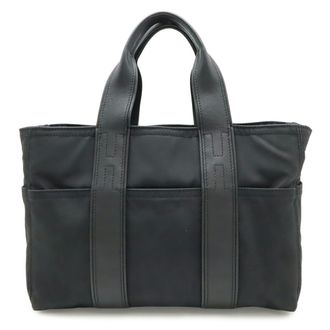 Herm&egrave;s Acapulco Black Nylon Leather Tote Bag (Pre-Owned)