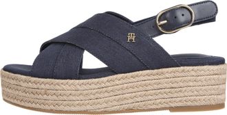 Tommy Hilfiger Womens Denim Wedge Espadrilles, Blue (Space Blue), 5