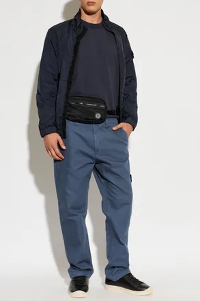 Stone Island Jacket With Logo Patch, Mens, Navy Blue