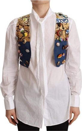 Dolce & Gabbana Tsh 7037-P Cropped Vest - Dames - Bodywarmers - Veelkleurig - XS - Katoen - Jassen