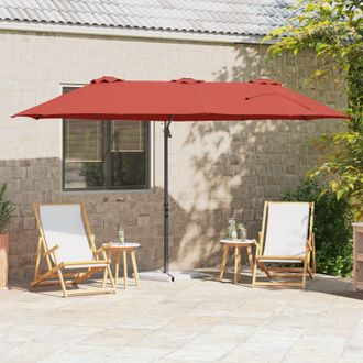 Berkfield Home Garden Cantilever Parasol Terracotta Large Powder-coated steel