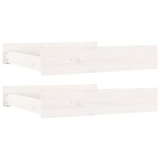 vidaXL Cajones De Cama 2 Unidades Madera Maciza De Pino Blanco Vidaxl