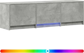 vidaXL Mueble De Tv Con Led 140x34x40 Cm Gris Hormig&oacute;n Vidaxl