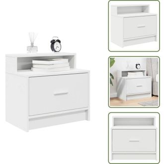 vidaXL Armadio per camera da letto - vidaXL Comodino con Cassetto Bianco 51x31x47 cm - Comodino con cassetto aperto