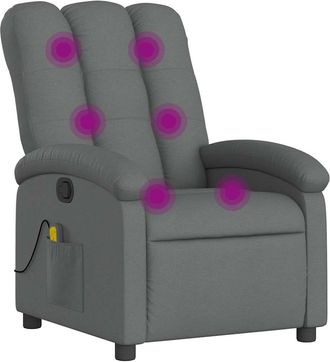 vidaXL Vidaxl - Sill&oacute;n De Masaje Reclinable De Tela Gris Oscuro