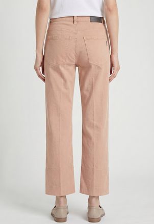 Brunello Cucinelli Cotton Straight Leg Trousers - Orange
