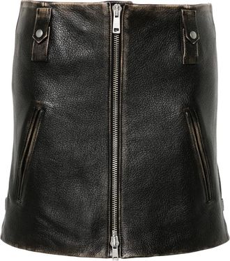 Prada Leather Mini Skirt
