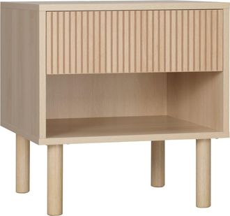 HOMCOM Mesita de noche 47x47x50 cm madera natural